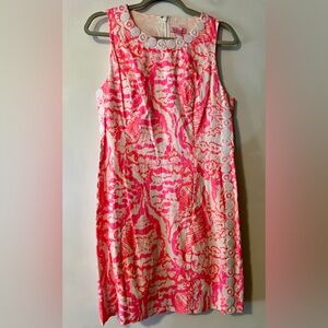 Lilly Pulitzer Mila Dress Coral Reef Beside the Point Size 8 EUC